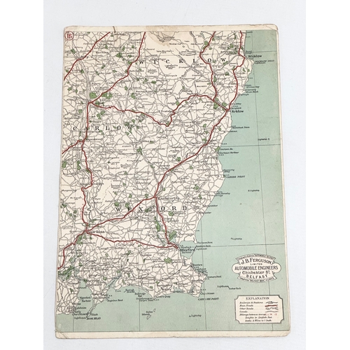 504 - An Early/Mid 20th Century J.B. Ferguson LTD Motorists’ Map of Ireland. In original folder.