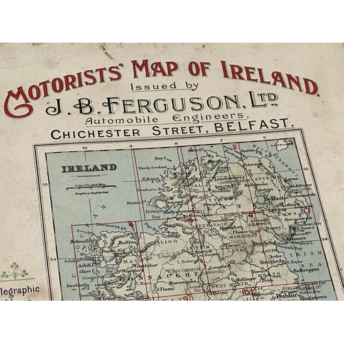 504 - An Early/Mid 20th Century J.B. Ferguson LTD Motorists’ Map of Ireland. In original folder.