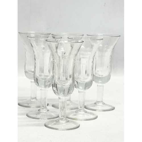 263 - 2 sets of 6 Late 19th Century sherry glasses. 1890-1900. 10.5cm. 8cm.