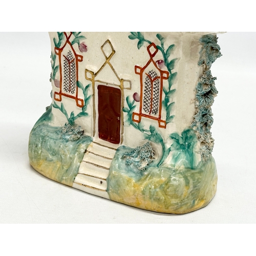 328 - A 19th Century Victorian Staffordshire Pottery cottage. 16x22cm.