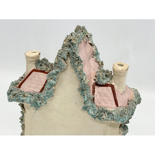 328 - A 19th Century Victorian Staffordshire Pottery cottage. 16x22cm.