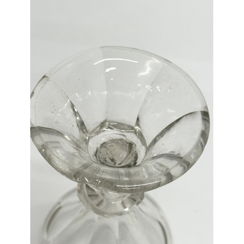 240 - An 18th Century George II wine glass/rummer with moulded stem. Circa 1727-1760. 13cm.