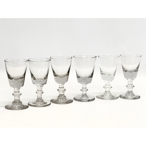 246 - A set of 6 Mid 19th Century Victorian glass rummers/port glasses. Circa 1850-1870. 11.5cm