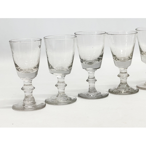 247 - A set of 8 Mid 19th Century Victorian glass rummers/port glasses. Circa 1850-1870. 11cm.