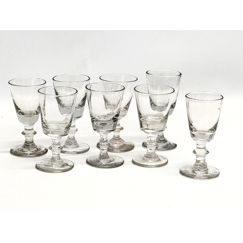 247 - A set of 8 Mid 19th Century Victorian glass rummers/port glasses. Circa 1850-1870. 11cm.