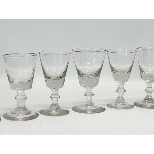 248 - A set of 12 Mid 19th Century Victorian glass rummers/port glasses. Circa 1850-1870. 11cm.