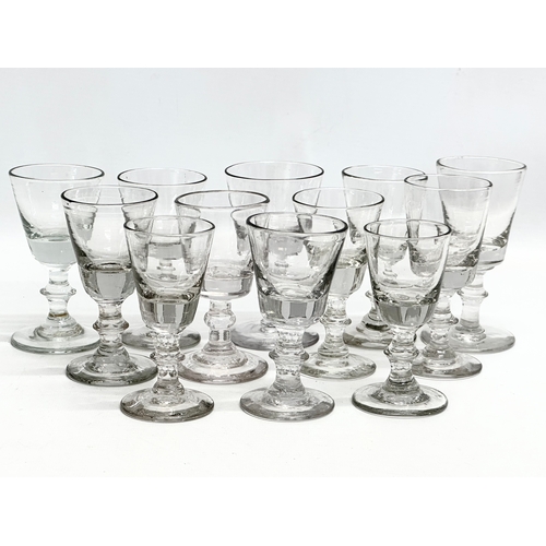 248 - A set of 12 Mid 19th Century Victorian glass rummers/port glasses. Circa 1850-1870. 11cm.