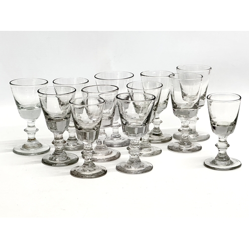 248 - A set of 12 Mid 19th Century Victorian glass rummers/port glasses. Circa 1850-1870. 11cm.