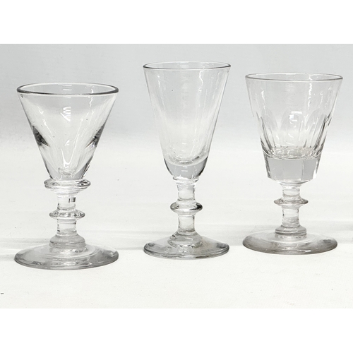 250 - 6 Mid/Late 19th Century Victorian glass runners/port glasses.