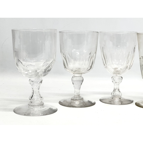 256 - 8 large 19th Century Victorian ale glasses. 20cm. 18cm. 17cm. Damaged.