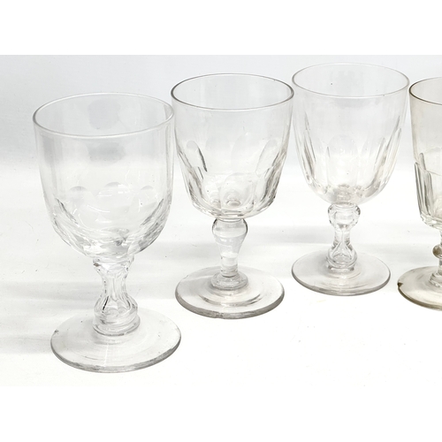 256 - 8 large 19th Century Victorian ale glasses. 20cm. 18cm. 17cm. Damaged.