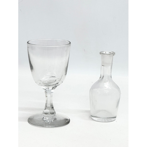 796 - A collection of 19th Century Victorian glassware. Water jug, jar, rummer and small bottle.