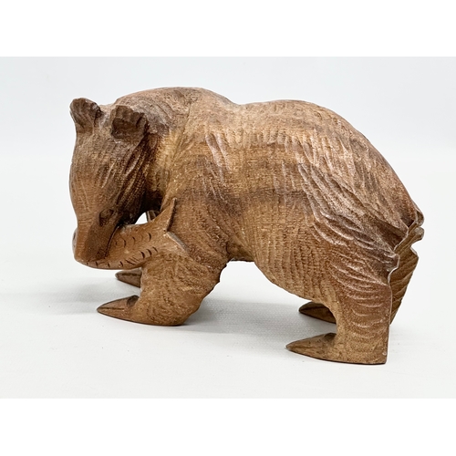 514 - A vintage East European/Russian carved linden wood bear. 17x11cm.