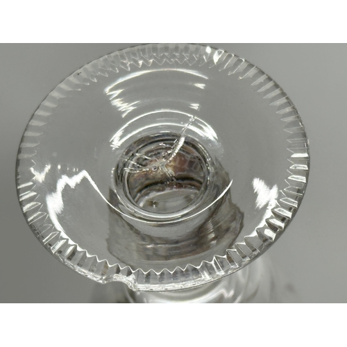 551 - A set of 4 Waterford Crystal “Blarney” port glasses. With “t” mark pontil and signature. 11cm