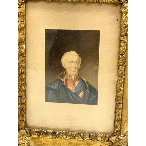 171 - George Baxter. A Mid 19th Century gilt framed print in oil colours, of The Duke of Wellington. By Ge... 