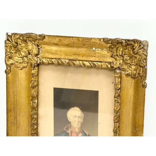 171 - George Baxter. A Mid 19th Century gilt framed print in oil colours, of The Duke of Wellington. By Ge... 