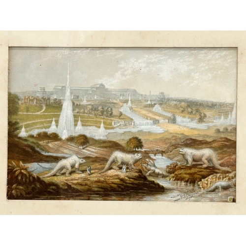 173 - George Baxter. A Mid 19th Century print in oil colours. Depicting The Crystal Palace and the Victori... 