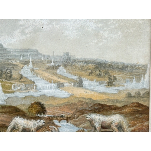 173 - George Baxter. A Mid 19th Century print in oil colours. Depicting The Crystal Palace and the Victori... 