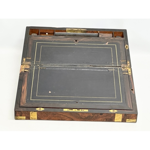 48 - James S. Ewart. A large 19th Century Victorian burr walnut writing slope. Belonging to James S. Ewar... 