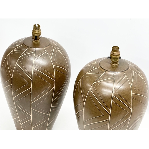 342 - Richard Eaton. A pair of large “Origins Series” geometric table lamps, designed by Richard Eaton for... 