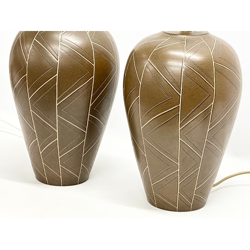 342 - Richard Eaton. A pair of large “Origins Series” geometric table lamps, designed by Richard Eaton for... 