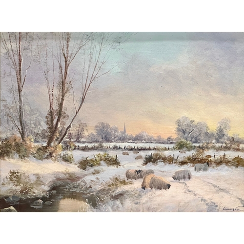 301 - William Cunningham. Oil on canvas. A Winter Landscape. 40x30cm. Frame 48x38cm.