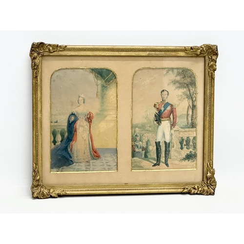 173A - George Baxter. Queen Victoria and Albert. Print in oil colours. 26x21cm.