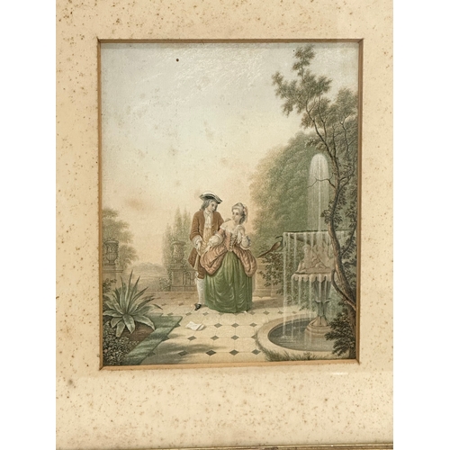 173B - George Baxter. Three 19th Century prints in oil colours. Greek Dance. The Reconciliation, 1852. H.R.... 