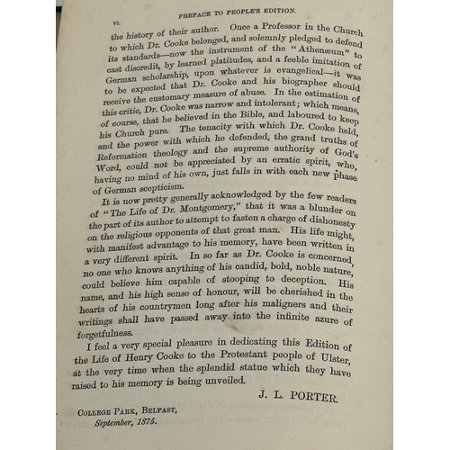 443 - Life & Times of Dr Cooke D.D. LL.D by Professor J. L. Porter. People Edition. Belfast. William Mulla... 