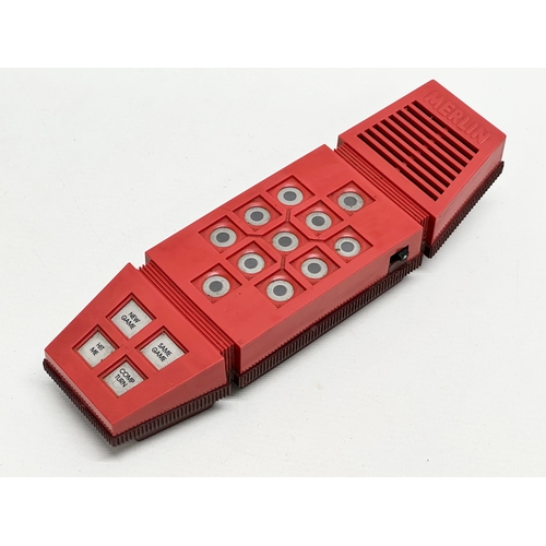 726 - 1970’s games: a 1978 Parker Brothers Merlin handheld game. 3 View-Masters.