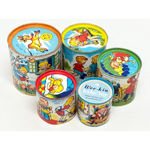 729 - A set of 1950’s/60’s “a Wee-Kin” Baby Toy stacking tins by Chad Valley.