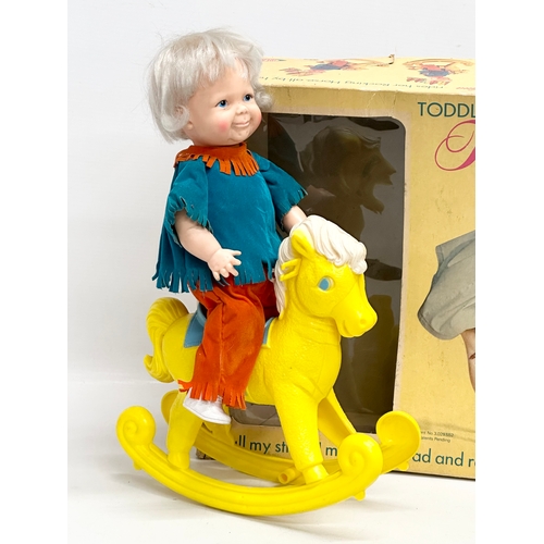 769 - A 1960’s Ideal Toddler Thumbelina With Her Rocking Horse. With original box.