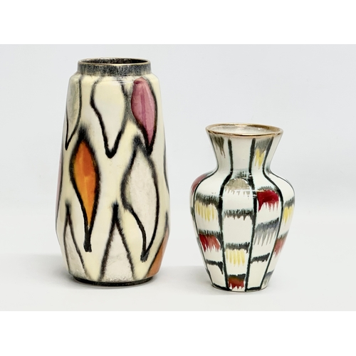 361 - Jasba Keramik and Bay Keramik. 2 West German Mid Century vases. 25.5cm. 18cm.