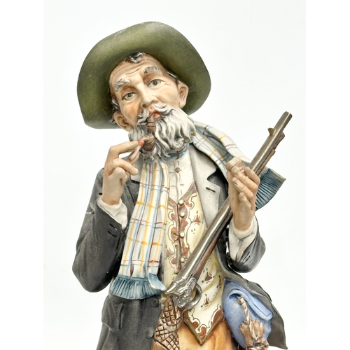 996 - A good quality Italian “Hunter” figurine, signed Cortese, for Capodimonte. 30cm