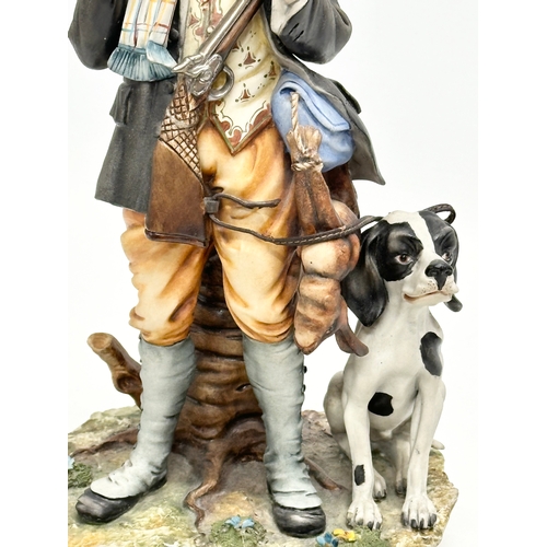 996 - A good quality Italian “Hunter” figurine, signed Cortese, for Capodimonte. 30cm