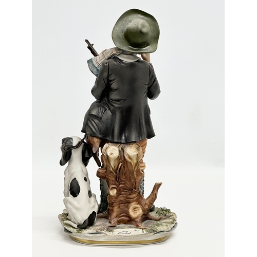 996 - A good quality Italian “Hunter” figurine, signed Cortese, for Capodimonte. 30cm