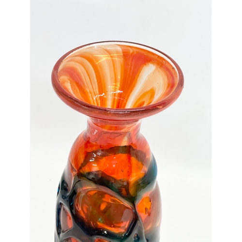 364 - A tall 1970’s art glass strap work vase by Mdina. 32cm