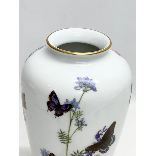 958 - A Limited Edition Franklin Porcelain “The Meadowland Butterfly Vase” by John Wilkinson. 30cm