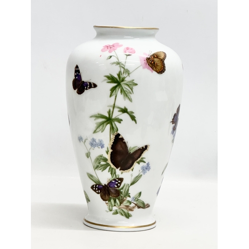 958 - A Limited Edition Franklin Porcelain “The Meadowland Butterfly Vase” by John Wilkinson. 30cm