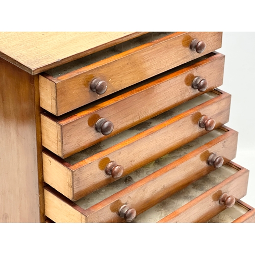 276 - A 19th Century Victorian pine specimens chest. Tabletop chest of drawers. 37x22x42.5cm.