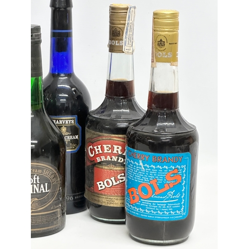 706 - A quantity of alcohol. Brandy, Port, Sherry etc