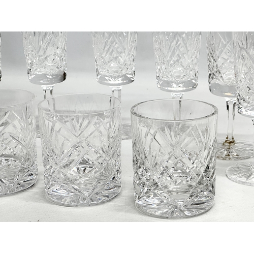 991 - 2 sets of Cavan Crystal drinking glasses. 4 whiskey tumblers and 7 wine glasses.