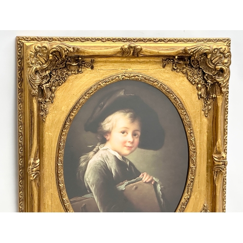 491 - A large Early 18th Century style gilt framed print. 62x72cm