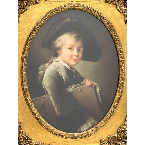 491 - A large Early 18th Century style gilt framed print. 62x72cm