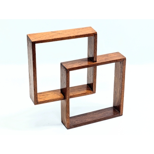 908 - 2 Mid Century wall hanging shelves. 88x10x39.5cm