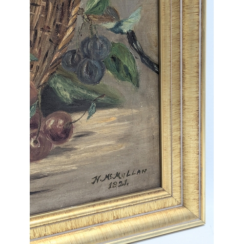 499 - N. McMullan. Oil on canvas. 1921. Frame 58x45.5cm. 49.5x37cm