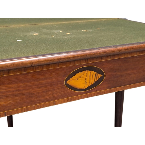 199 - A Late 18th Century George III inlaid mahogany games table. Circa 1790-1800. 80x40x72.5cm