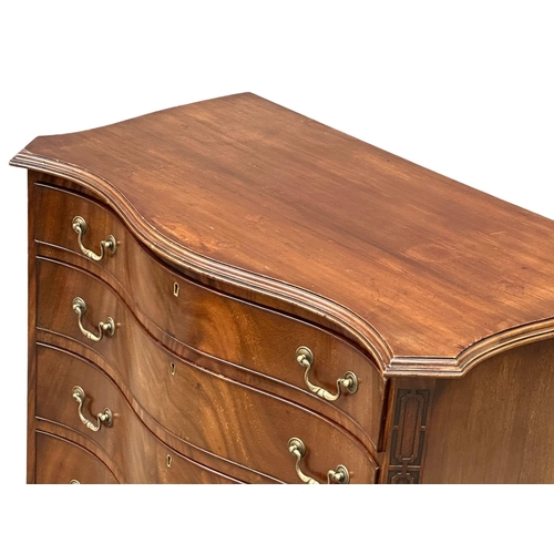 230 - An Early 20th Century Chippendale Revival mahogany serpentine front chest of drawers on bracket feet... 