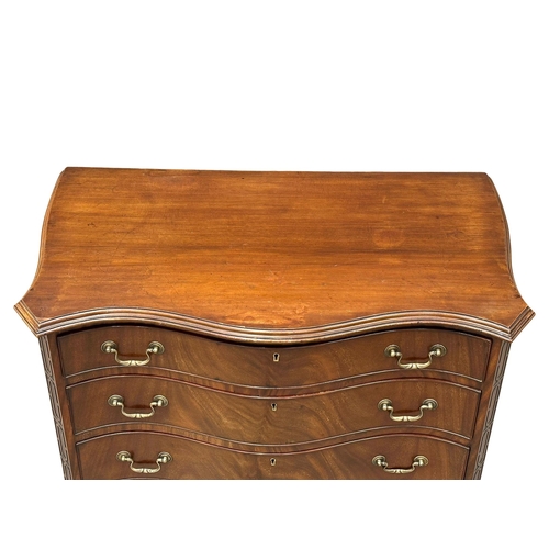 230 - An Early 20th Century Chippendale Revival mahogany serpentine front chest of drawers on bracket feet... 