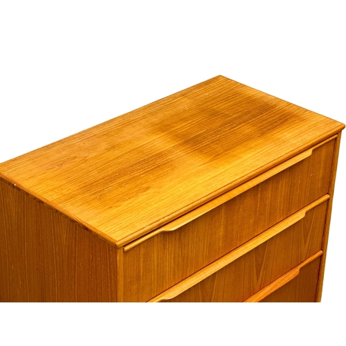 279 - A Danish Mid Century teak chest of drawers. 75x42x84cm